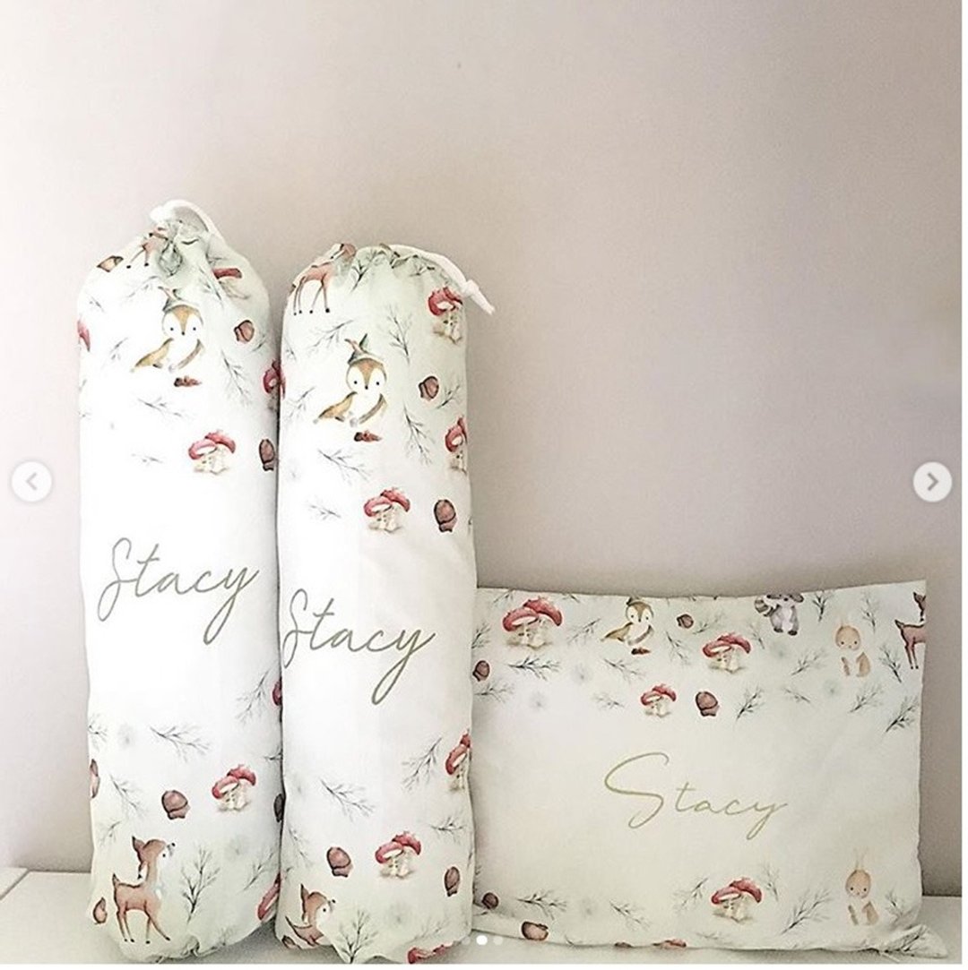 Stacy Owl Baby Bolster and Pillow - 满月礼盒 - 棉 