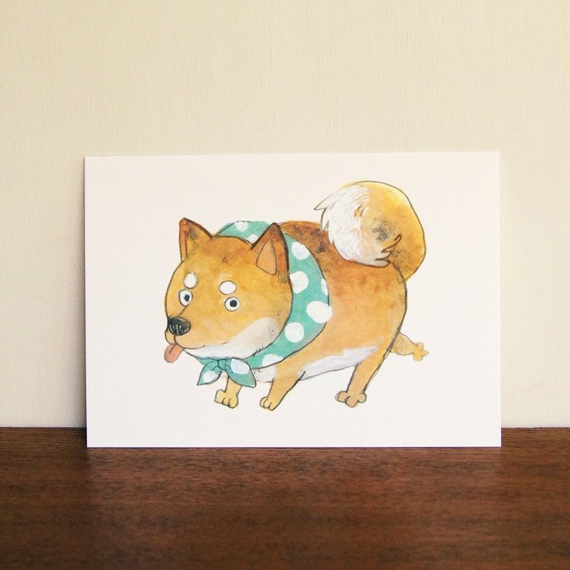 动物明信片  胖柴犬 - 卡片/明信片 - 纸 卡其色