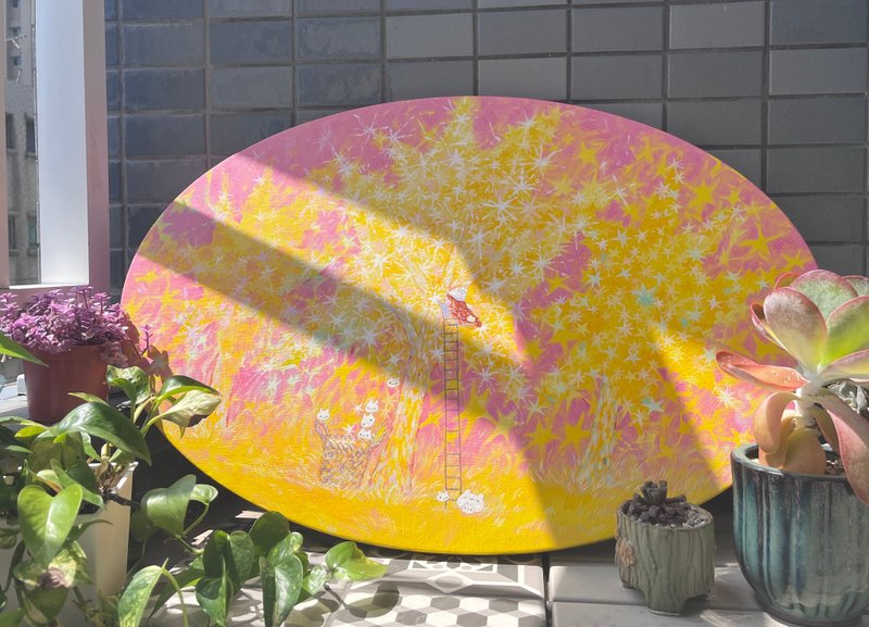 suyu插画-收集星星的路上-特殊造型明信片 - 卡片/明信片 - 纸 粉红色