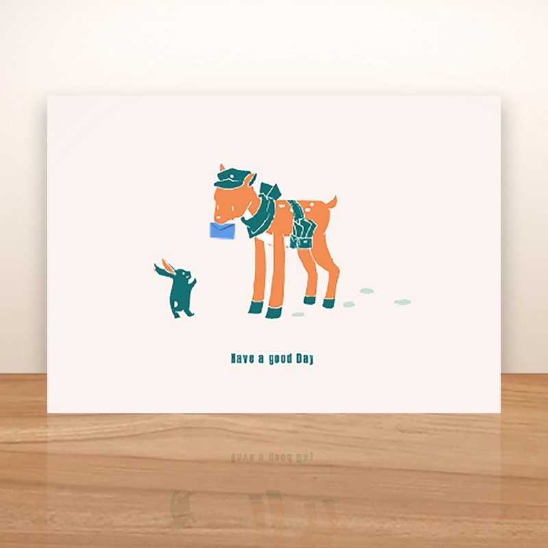 五角星球 / 使命必达鹿邮差-明信片 - 卡片/明信片 - 纸 白色