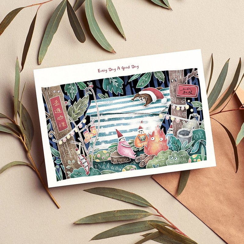 插画明信片 【日日是好日】 - 卡片/明信片 - 纸 
