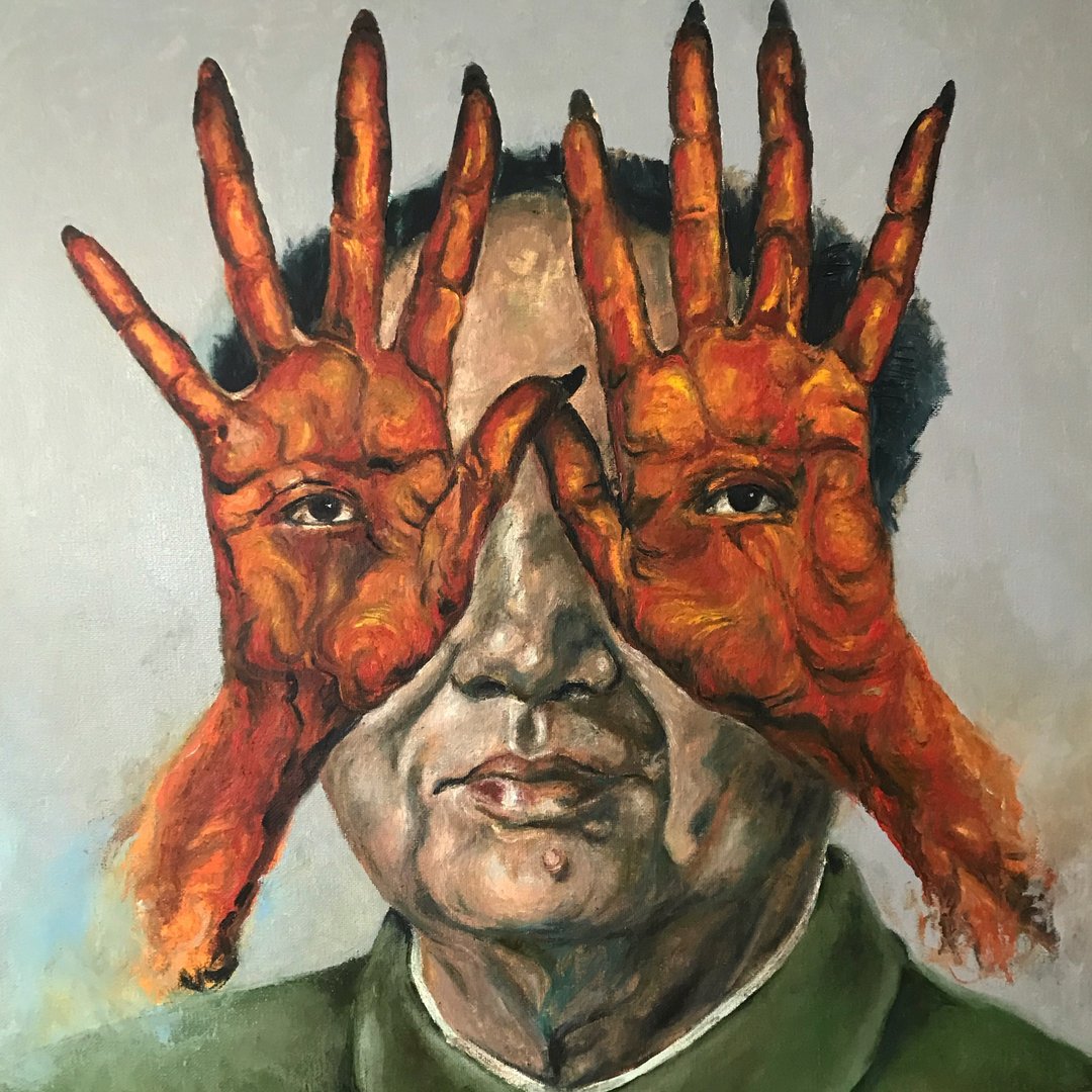 Great Chairman Mao Zedong original oil painting, labyrinth see evil tribute poli - 插画/绘画/写字 - 环保材料 多色