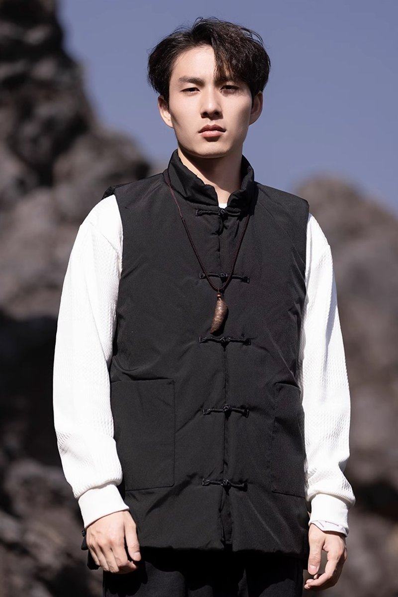 东方美学 中式羽绒服背心 - 男装背心 - 其他材质 多色