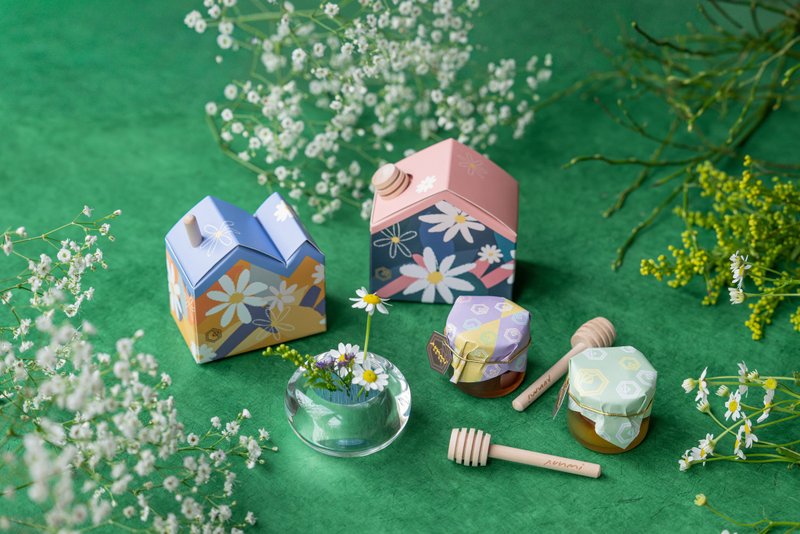 婚礼小物 l 囍寓 Sweet Home 精巧蜂蜜一入组 - 蜂蜜/黑糖 - 纸 黄色