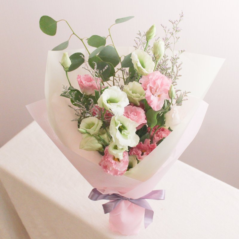 粉绿洋桔梗花束 - 植栽/盆栽 - 植物．花 粉红色