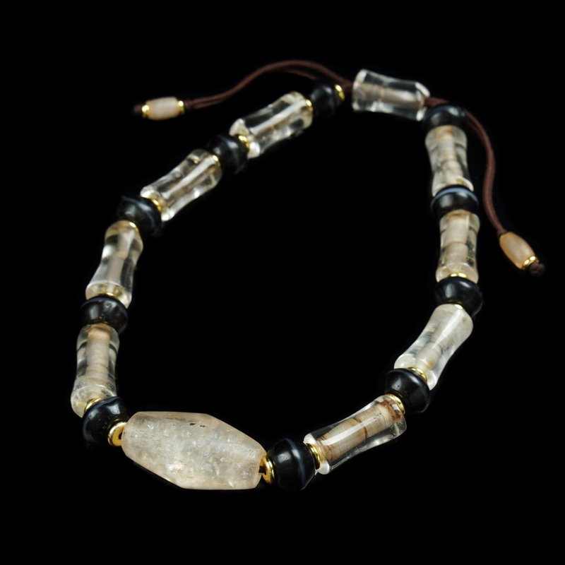 水晶古珠颈链 (长度 42 厘米) - 长链 - 其他材质 