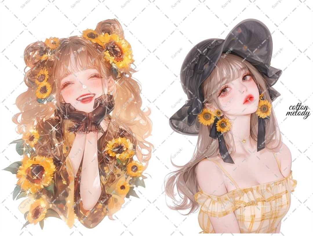 original sticker no.6302 人物贴纸 原创贴纸 人物贴纸 女孩贴纸 原创人物贴纸 - 贴纸 - 纸 