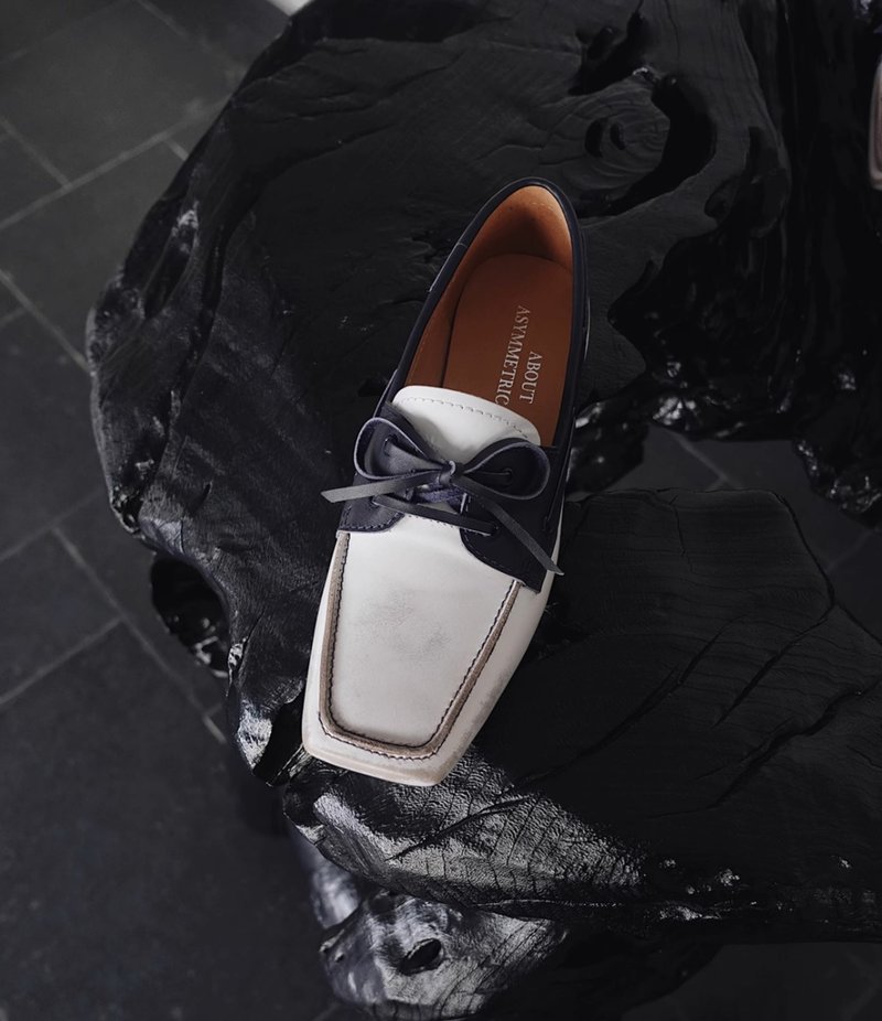 复古擦色方头雅痞 一脚蹬低跟帆船鞋 手工製 - 其他女款皮鞋 - 真皮 多色