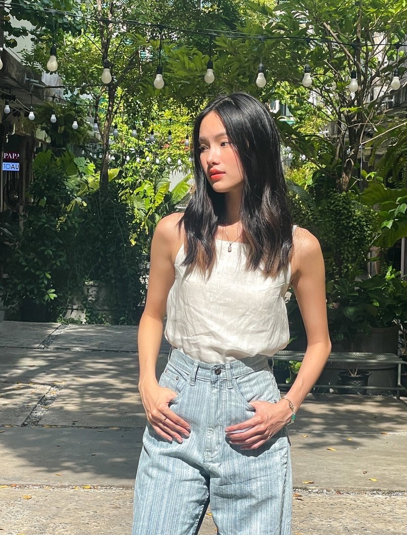 Camisole pure linen 100% - 女装上衣 - 亚麻 白色