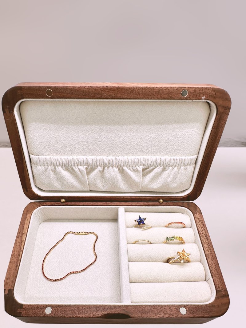 品牌订制北美产胡桃木磁吸珠宝盒饰品盒首饰盒收纳盒满额9元加购 - 收纳用品 - 木头 咖啡色