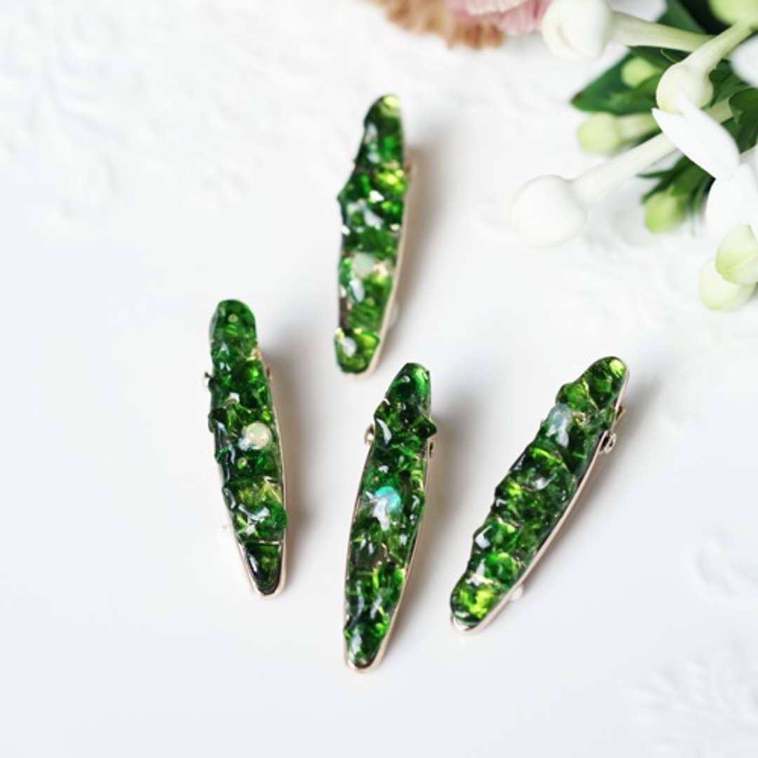 铬透石宝石发夹 Carla - 发饰 - 宝石 绿色