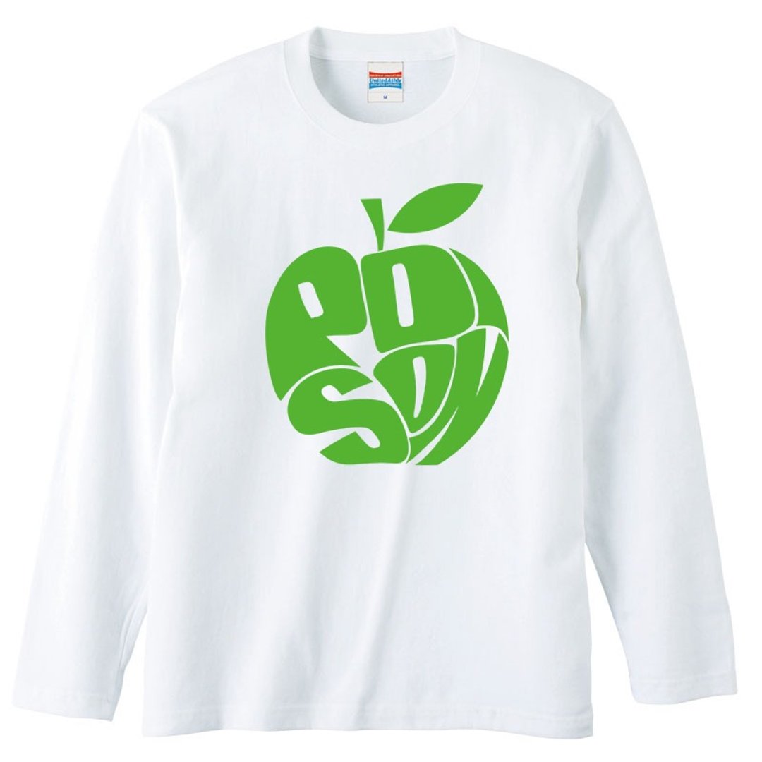 Long sleeve T-shirt / poisoned apple green - 男装上衣/T 恤 - 棉 白色