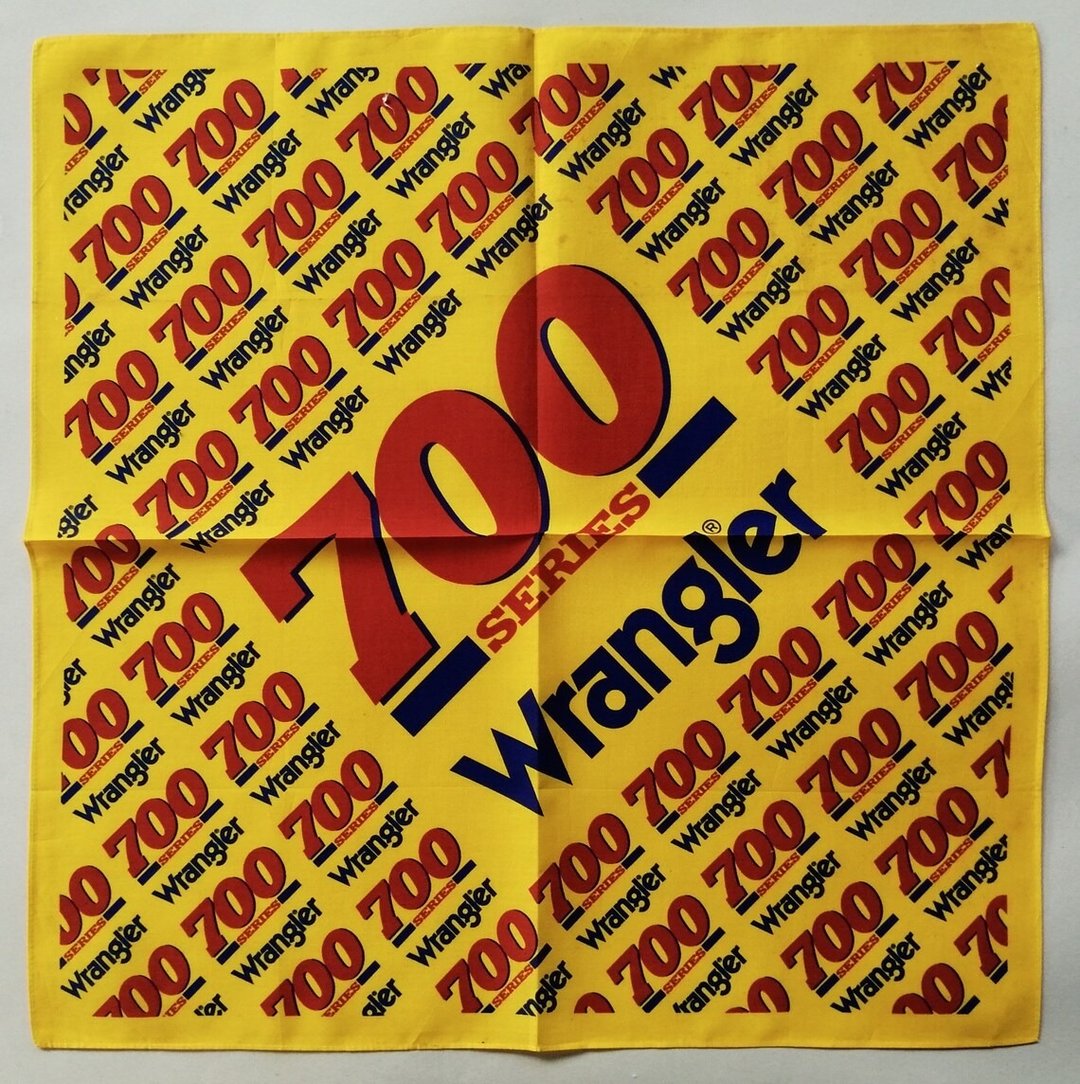 黄色 700 系列 Wrangler 牛仔头巾 棉质，21 x 21 英寸 - 丝巾 - 棉 黄色
