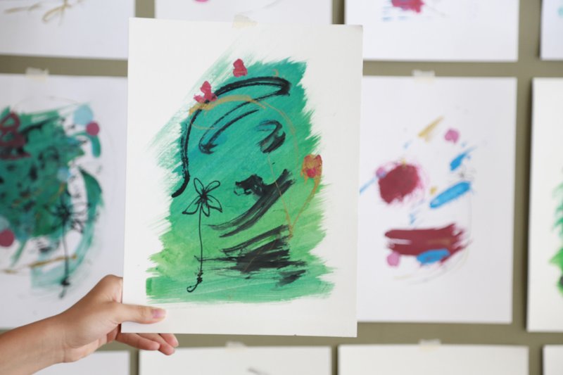 抽象布置画原画 -与这世界的绿 1/居家布置/装饰/礼物/海报 - 海报/装饰画/版画 - 纸 白色