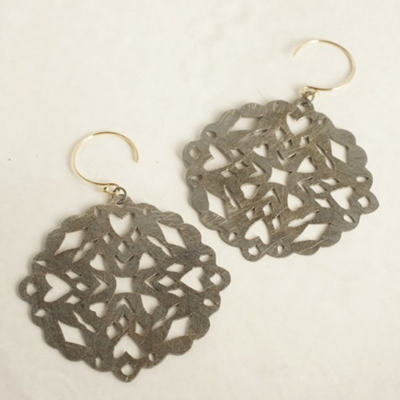 SV Round Pierce{EP009SV} - 耳环/耳夹 - 其他金属 