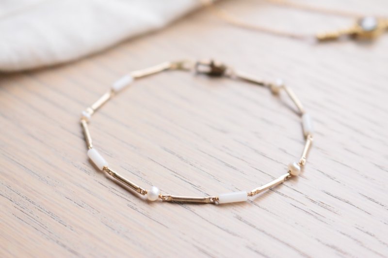 <☞ HAND IN HAND ☜> 玛瑙-入选了 手链 (0836) - 手链/手环 - 宝石 白色