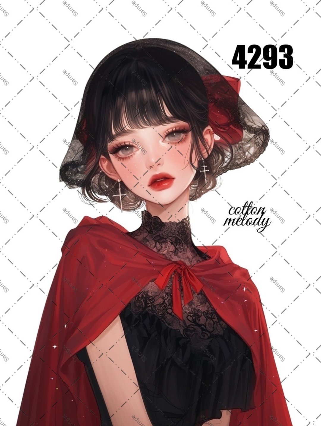 original sticker no.4293 人物贴纸 原创贴纸 原创人物贴纸 装饰贴纸 cotton melody - 贴纸 - 纸 