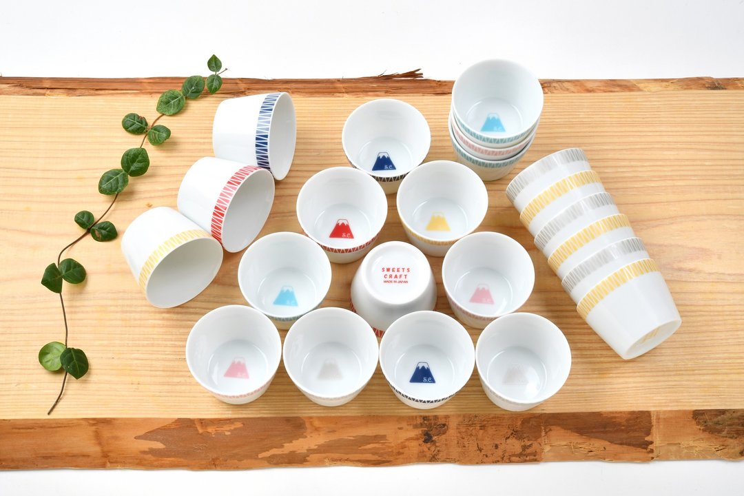Mt.FUJI motif cup (S)  Dark Blue - 其他杯子 - 陶 蓝色