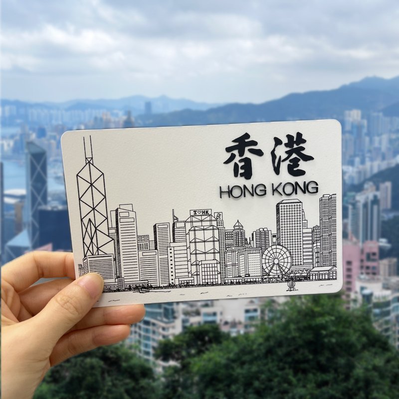 香港风景 立体字 明信片 衍纸 卷纸 - 卡片/明信片 - 纸 多色