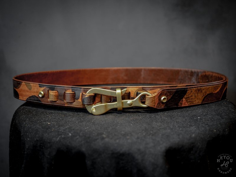 Sailor Belt 水手皮革腰带-迷彩棕 - 皮带/腰带 - 真皮 多色
