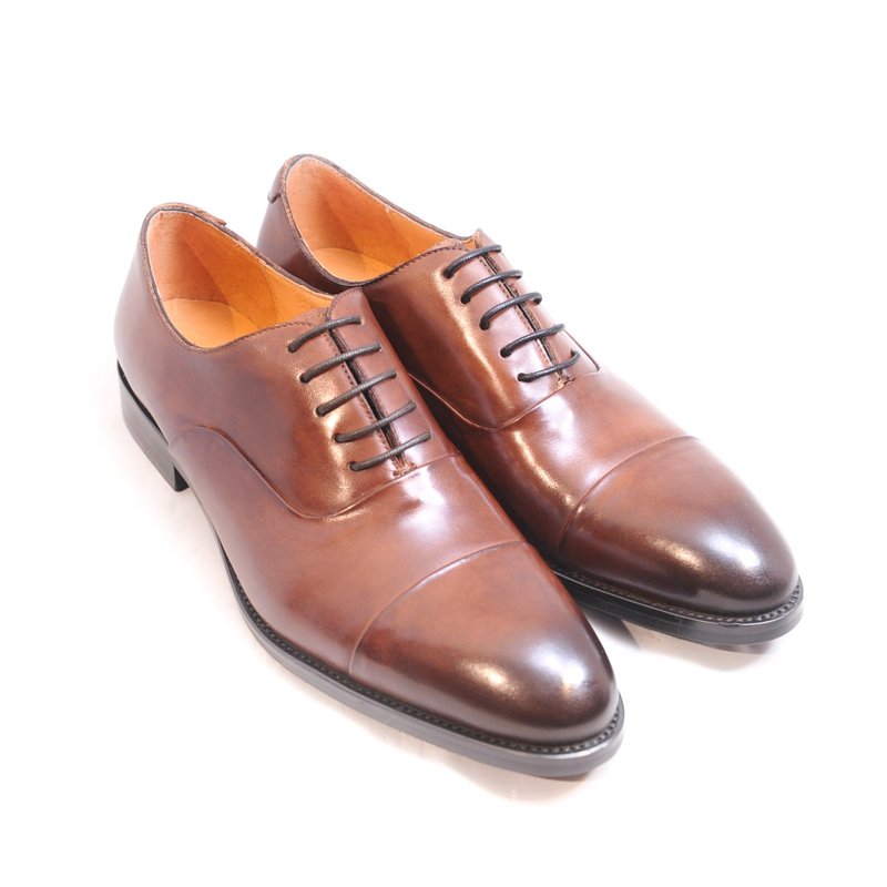 手工上色小牛皮开普托木跟牛津鞋-咖啡色-E1A31-80 - 男款牛津鞋/乐福鞋 - 真皮 咖啡色