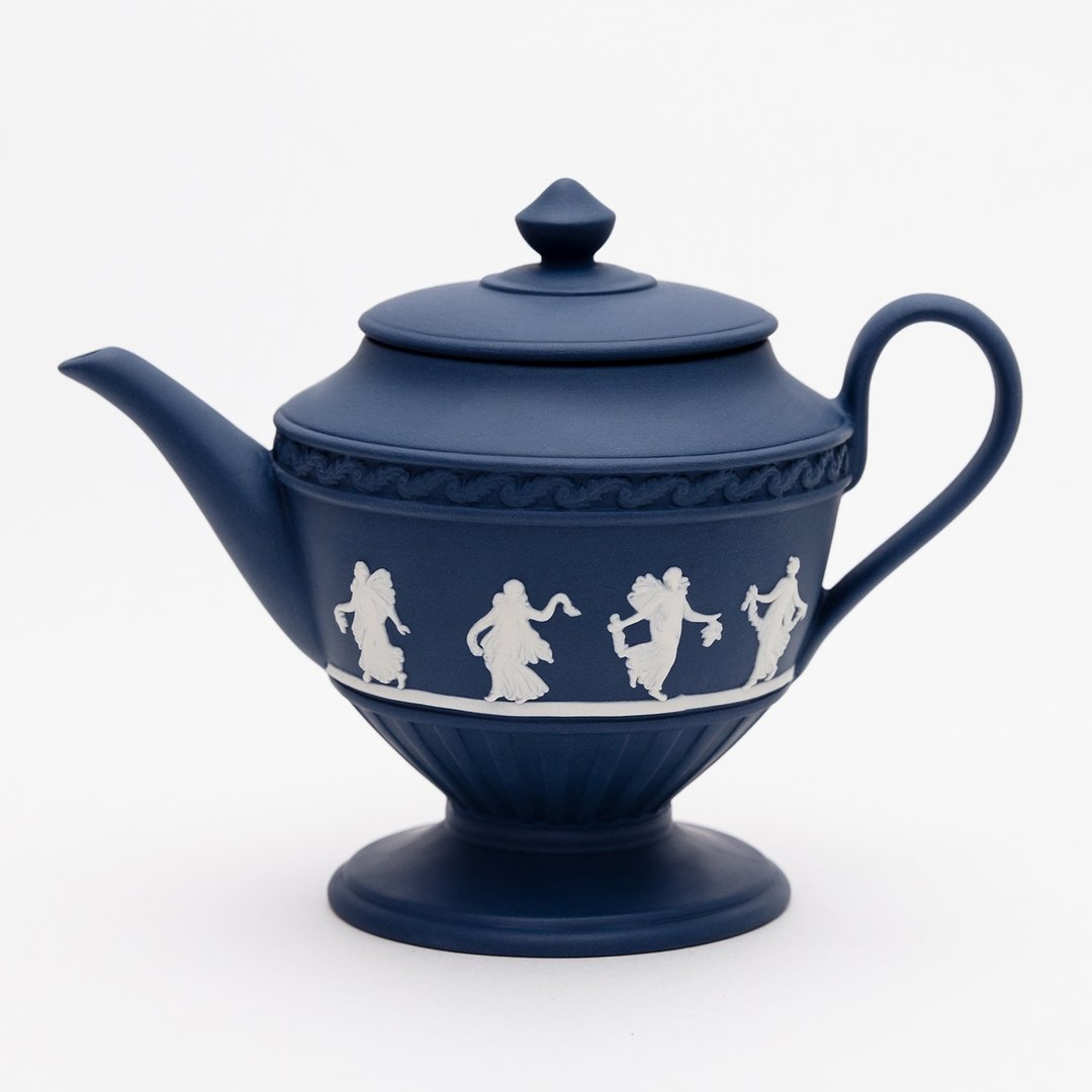 英国制wedgwood 波特蓝碧玉浮雕陶瓷跳舞女神收藏壼 咖啡壼 瓷壼 - 咖啡壶/周边 - 瓷 