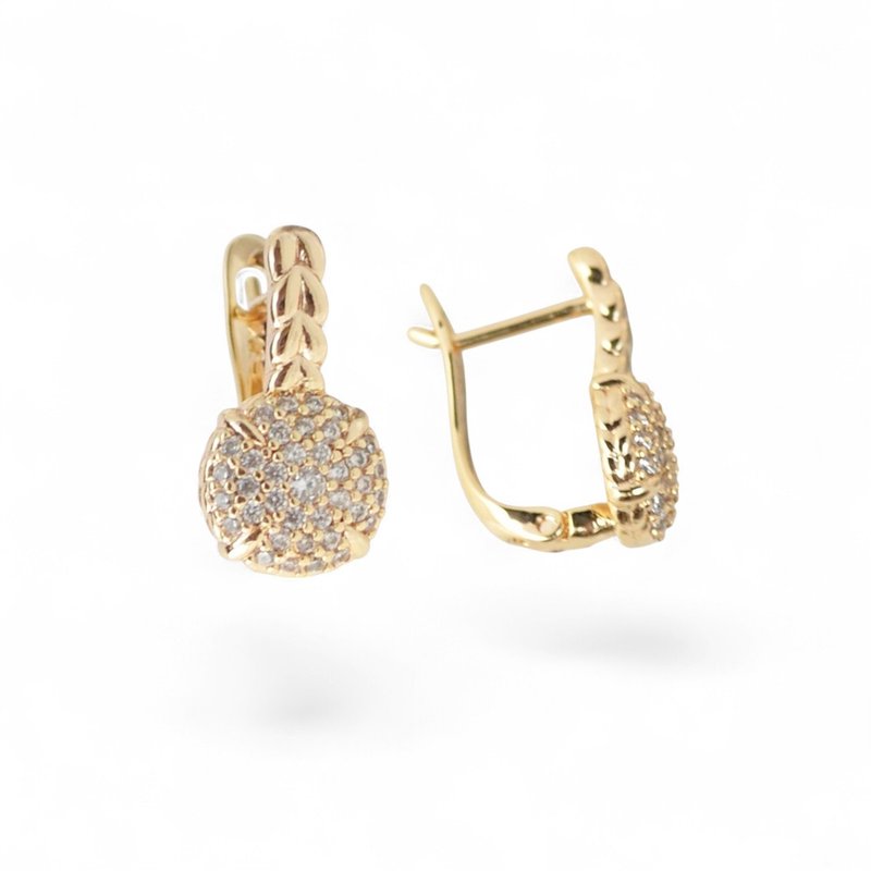 极简主义镀金耳环  女士珠宝礼物 KB37 - 耳环/耳夹 - 铜/黄铜 金色