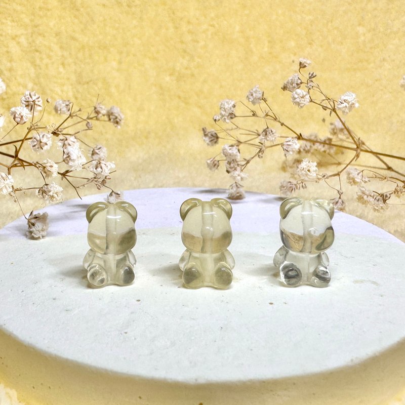 天然黄水晶小熊项链 可爱造型雕刻矿石饰品 - 项链 - 水晶 黄色