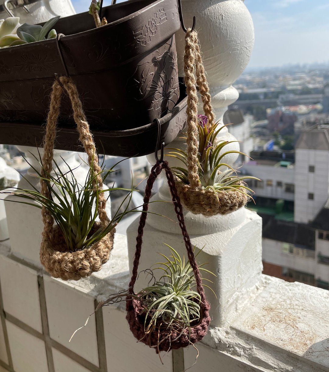 独家贩售 麻线手工编织。空凤的床。空凤的家。定制化麻线袋 - 植栽/盆栽 - 棉 卡其色