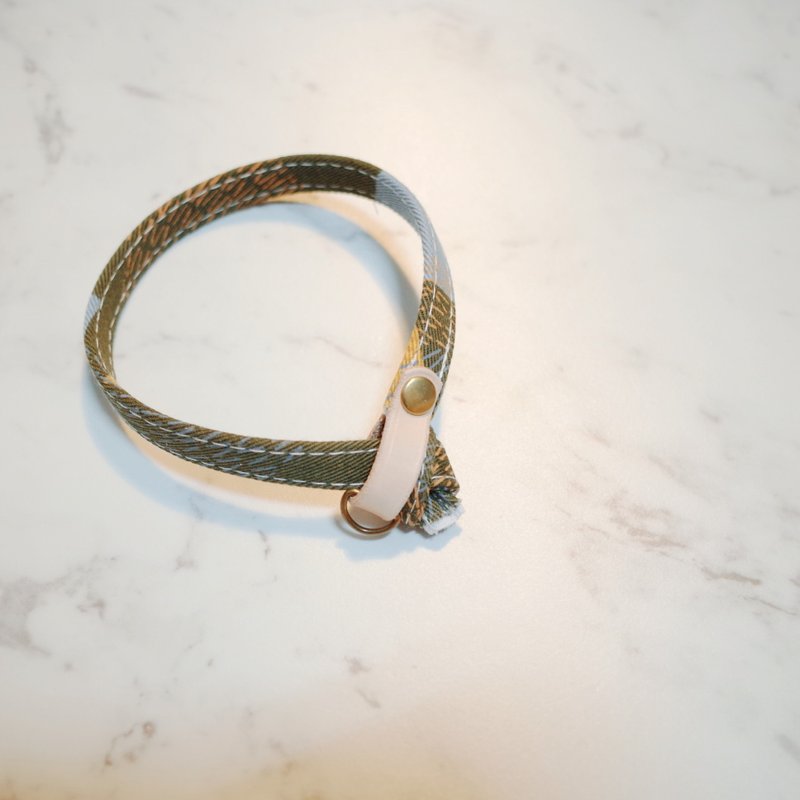 猫 项圈 芥末几何 牛津棉 附铃铛 - 项圈/牵绳 - 棉．麻 橘色