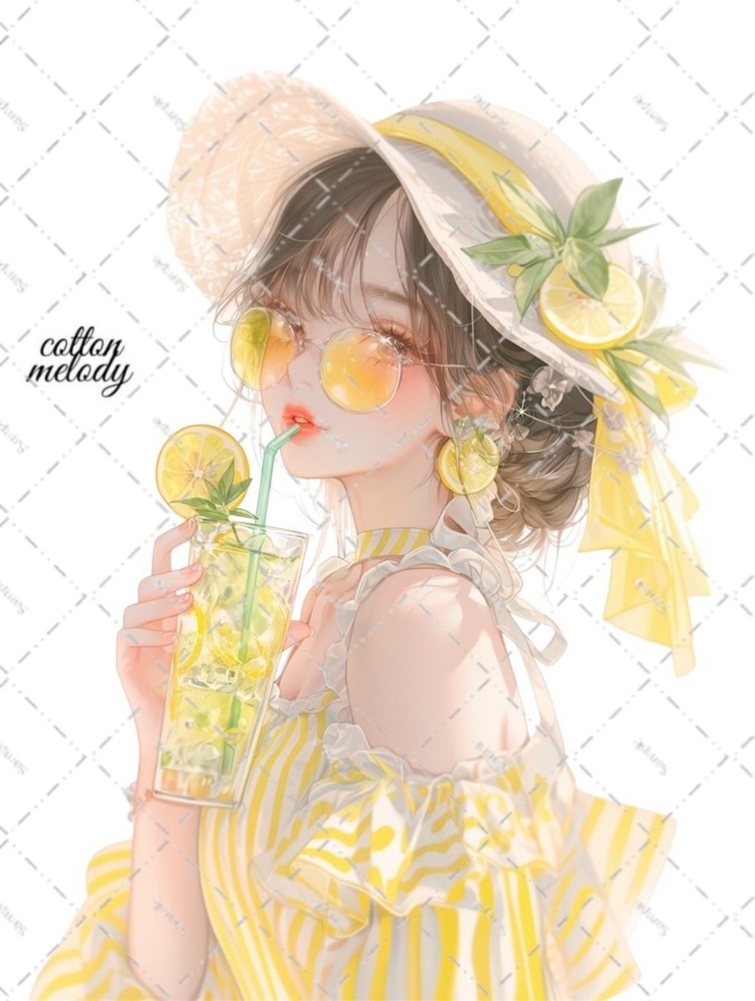 original sticker no.6442 人物贴纸 原创贴纸 人物贴纸 女孩贴纸 原创人物贴纸 - 贴纸 - 纸 