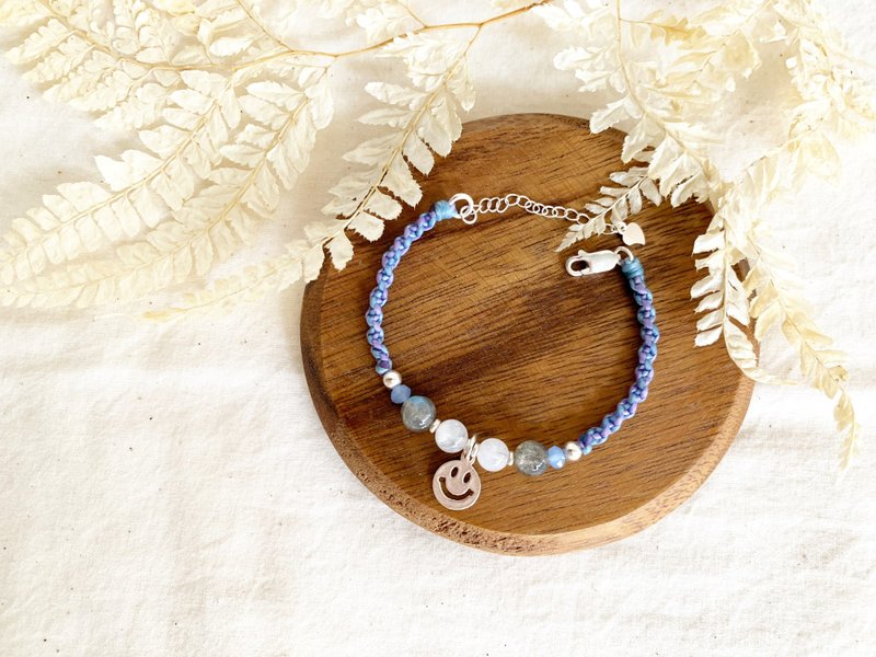 | 微微笑 | 订制 x 纯银 x 蜡线 x 手环 x 手链 x 笑脸 x 好做作 - 手链/手环 - 纯银 蓝色