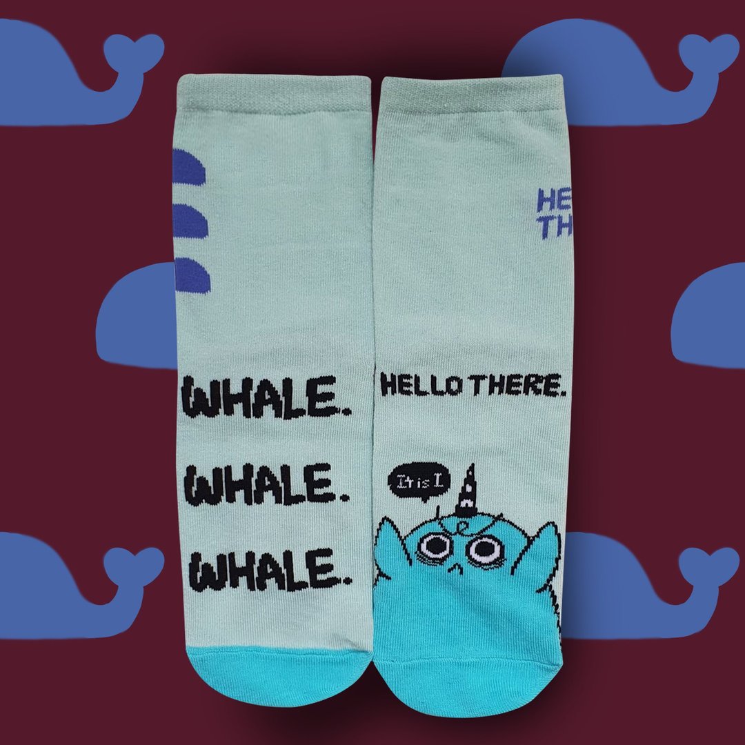 Whale whale whale hello there socks - 其他 - 棉 蓝色