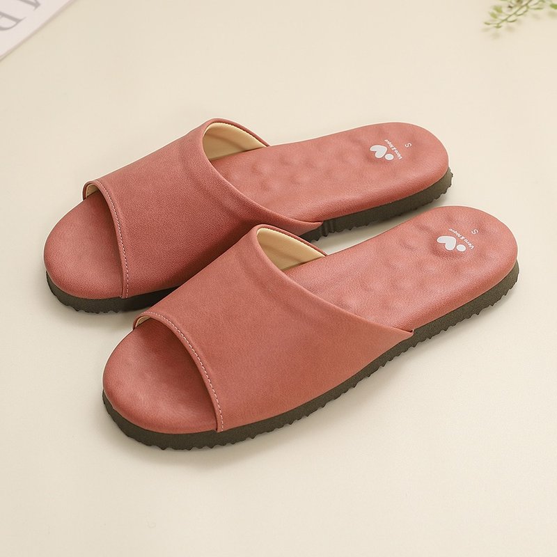 【维诺妮卡】舒适减压 优质乳胶室内皮拖鞋-粉红 - 室内拖鞋 - 塑料 