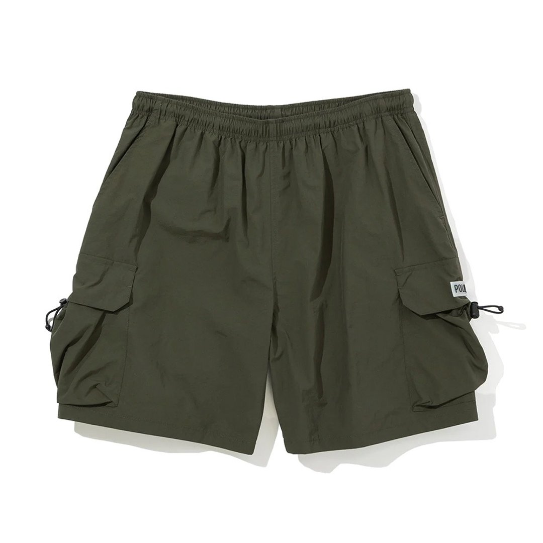 日本限定POLER SHIRRING NYLON WIDE CARGO SHORTS 工装短裤 / 绿 - 男士短裤 - 尼龙 绿色