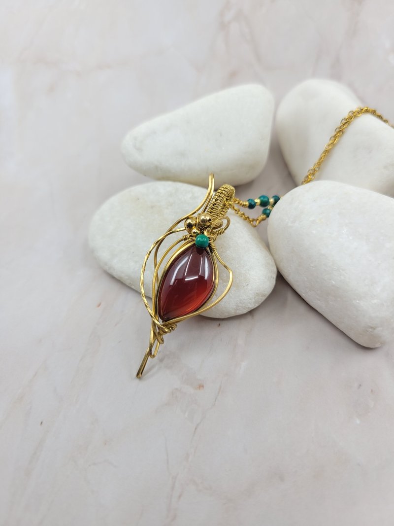 魔幻风 红石榴石 BeadSmith手工绕线 颈链 - 项链 - 水晶 