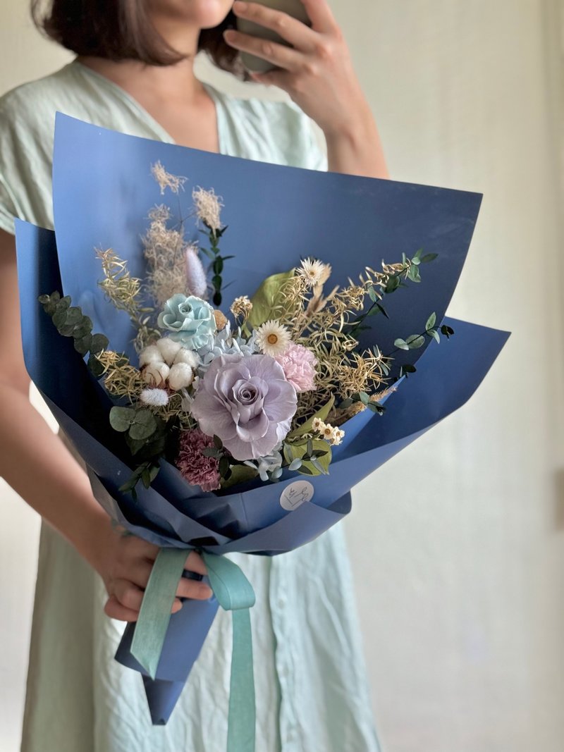 艹心—花园系列—科技蓝 永生花束 - 干燥花/捧花 - 植物．花 蓝色