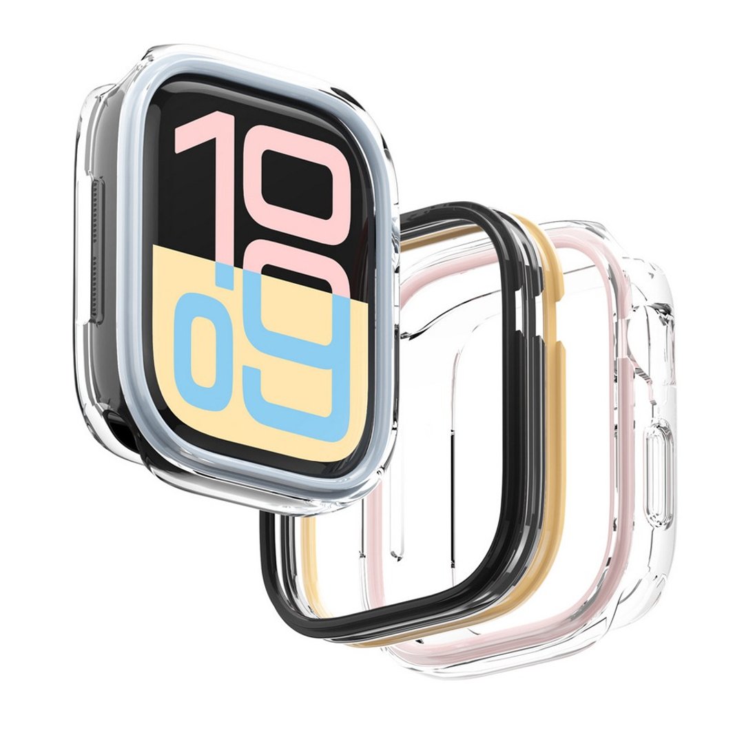 Apple Watch S11/10 46/42mm Duo 防撞弹力表壳 -5 色搭配内框 - 表带 - 塑料 多色