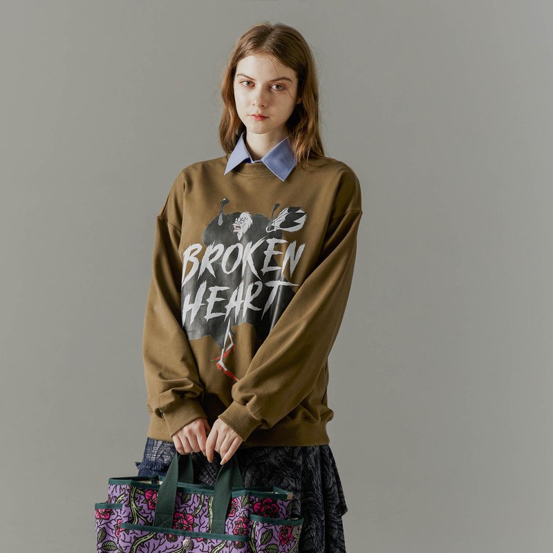 (DW台湾独家)Disney Villains BROKEN HEART 库伊拉 中性长袖卫衣 - 中性连帽卫衣/T 恤 - 棉．麻 