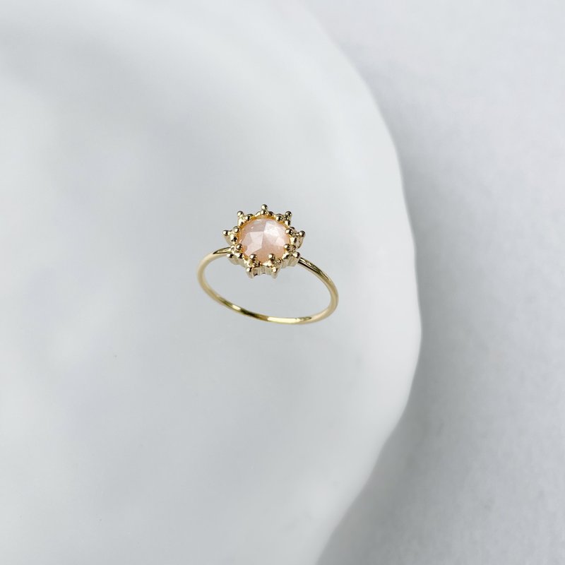 Big Sunshine蜜桃月光石戒指 - 戒指 - 宝石 