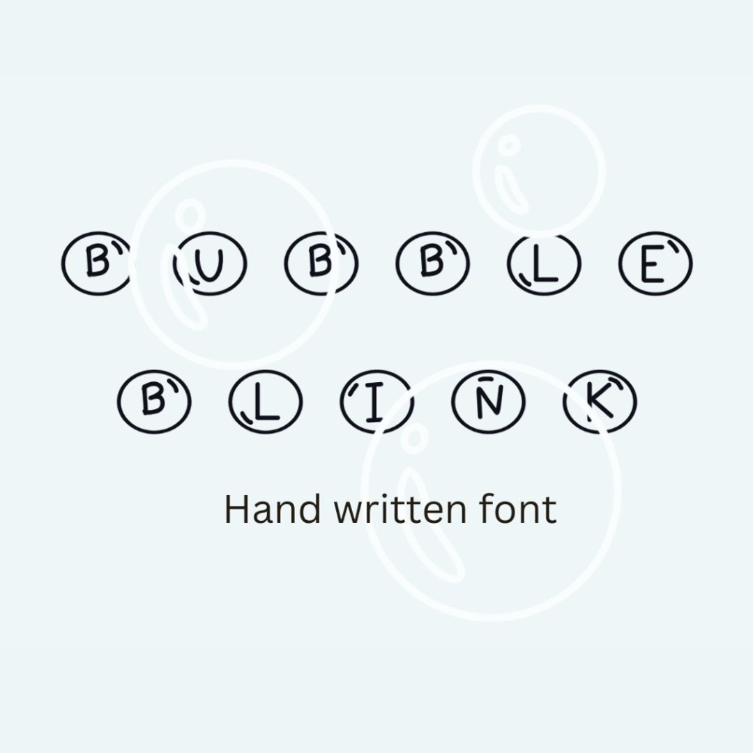 英文书写字体 Bubble Blink Font - 字体设计 - 其他材质 