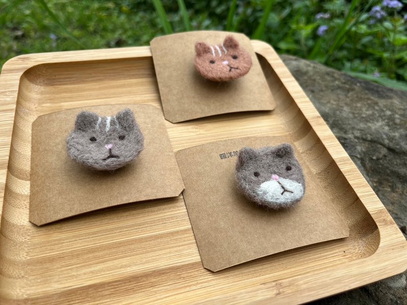 猫咪羊毛毡发夹 猫咪羊毛毡别针 磁铁 - 发饰 - 羊毛 多色