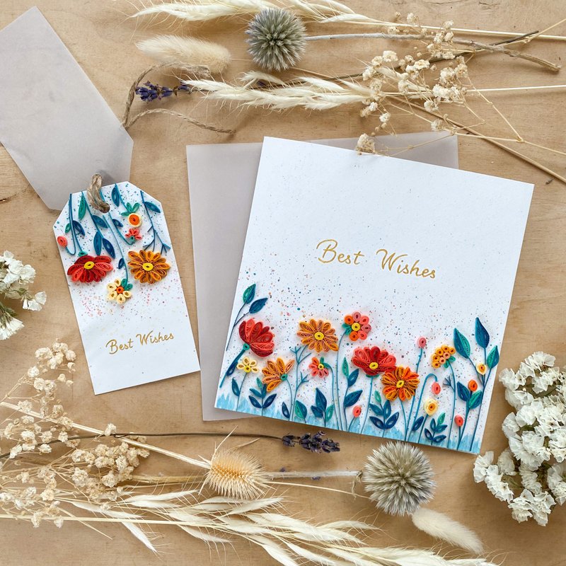 一套 - “贺卡 + 礼品标签” - 最美好的祝愿 - 卡片/明信片 - 纸 多色