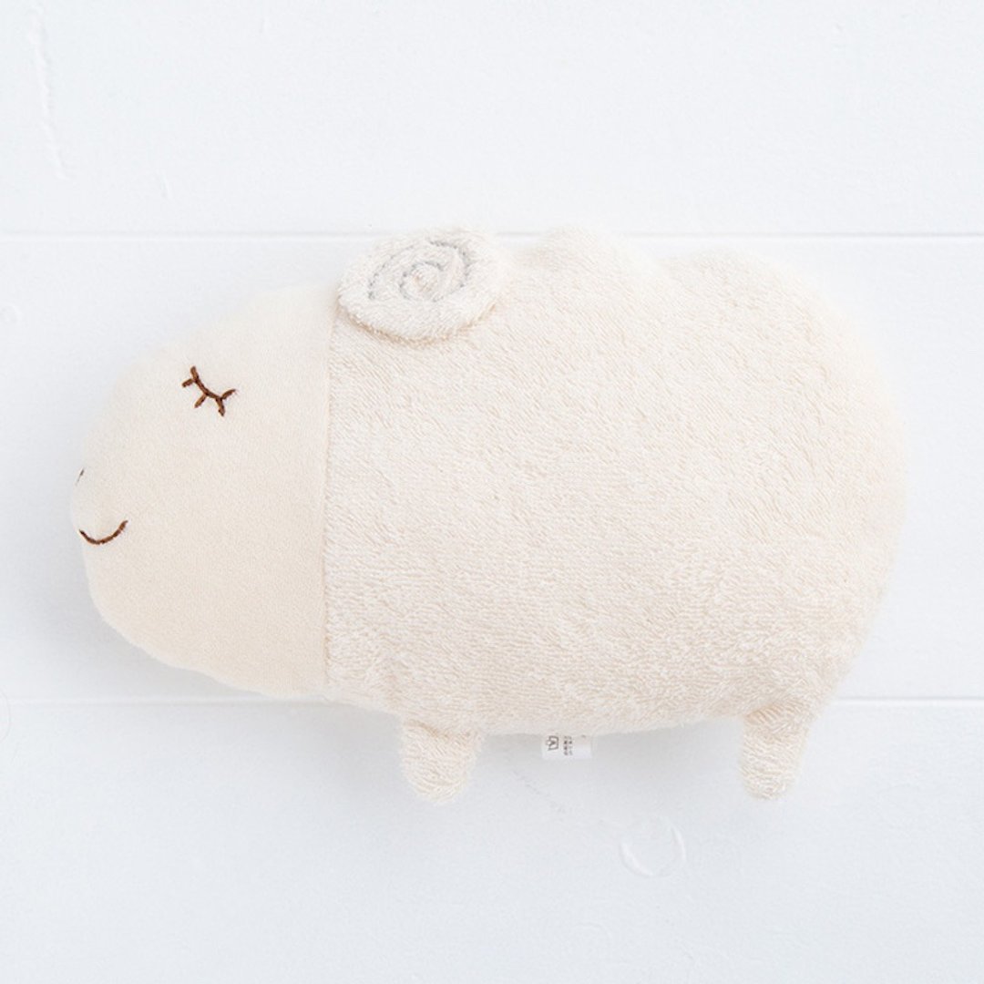 Y-1371 100% Organic Cotton Hugging Pillow Sheep Pillow [Sheep Collection] Made in Japan - 哺乳巾 - 棉 白色