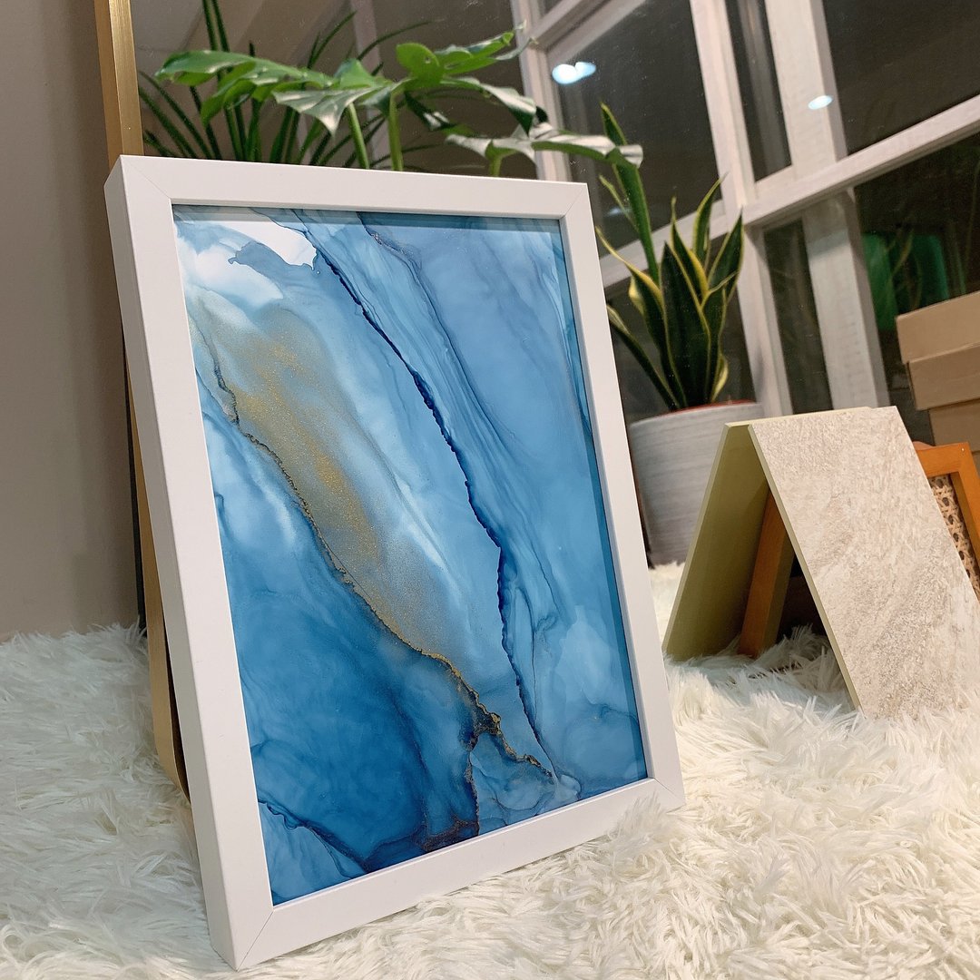 酒精墨水艺术 画作 alcohol ink 居家空间装饰 相框画作 独一无二 - 墙贴/壁贴 - 其他材质 