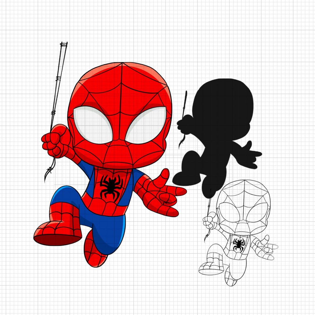 Baby Spidey Svg cut file, Baby Spiderman Svg, Cartoon spider Svg - 其他数码设计 - 其他材质 