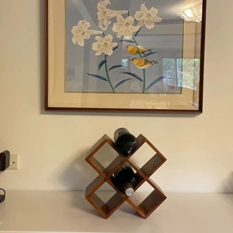 【吉迪市100%全柚木家具】LT-091C 柚木多边形酒瓶架 洋酒 红酒架 - 置物架/篮子 - 木头 咖啡色