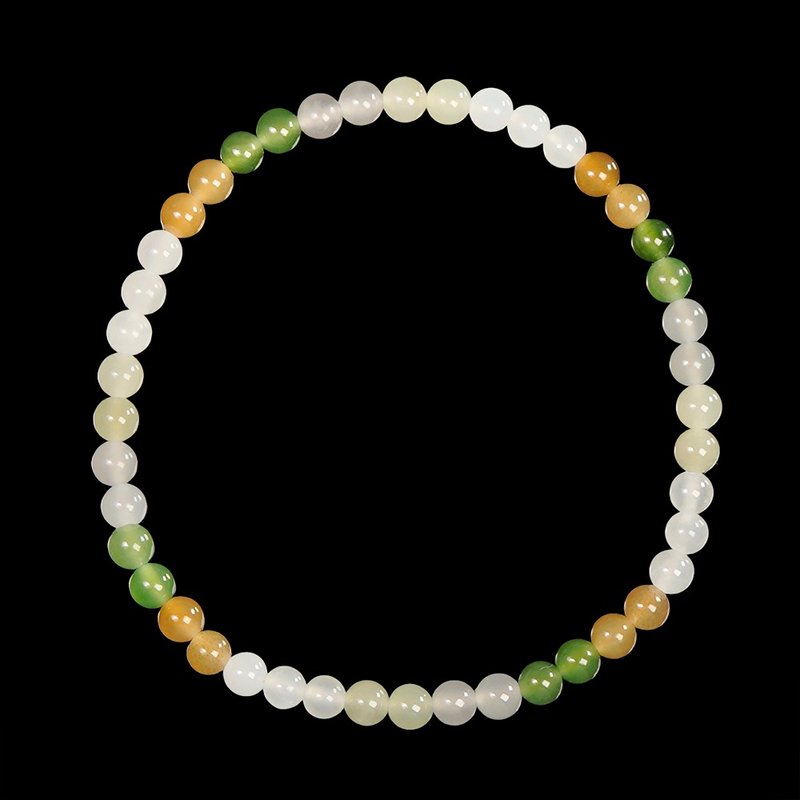 【正佳珠宝】和田玉 高品多宝和田玉 3.8-4.2mm 和田玉手珠 - 手链/手环 - 半宝石 多色