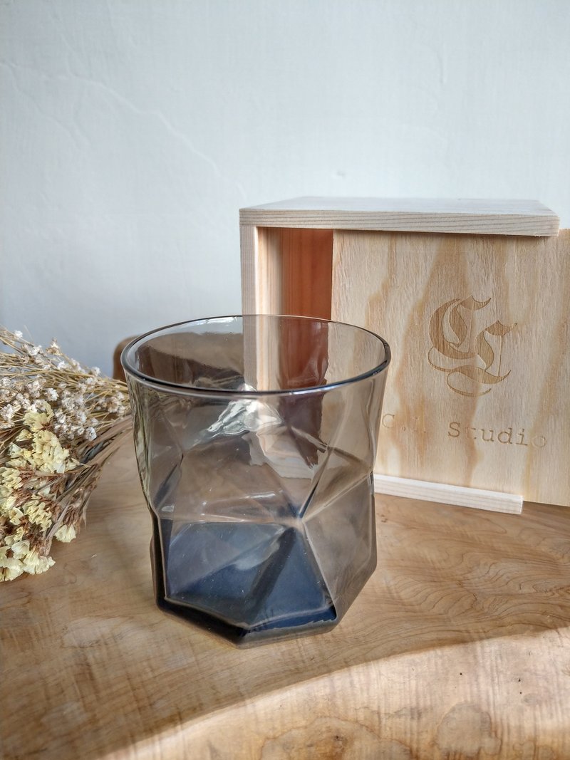 赠限量木盒 意大利Bormioli Rocco 几何杯(黑色款)玻璃刻字定制化 - 玻璃杯 - 玻璃 黑色