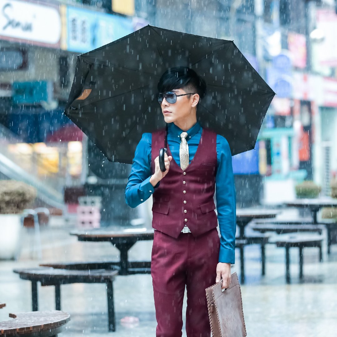 【Carry Umbrella】菱格纹双层反向伞(银灰/21寸) - 雨伞/雨衣 - 防水材质 灰色